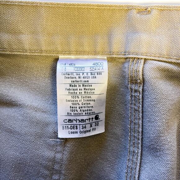 Carhartt 34x32 Duck Canvas Dungaree Carpenter Pants - Picture 9 of 11